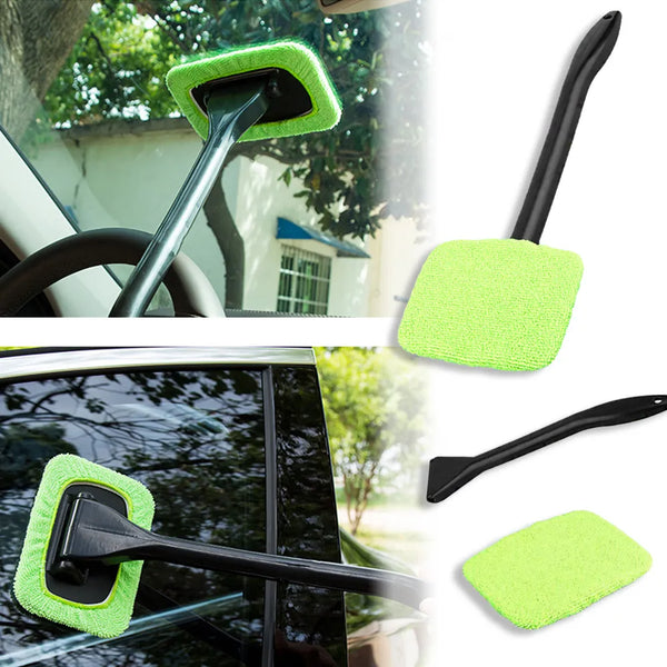 CAR WINDOW CLEANING BRUSH (2 MICROFIBERS INCLUDED)